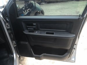 2009-2010 Dodge Ram 1500 Black Door Interior Trim Panel with Power Windows and Locks - Front, Right (Passenger) (Used OEM)
