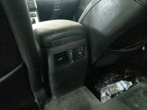 2007-2008 Nissan Maxima Black Front Floor Console Assembly - Rear (Used OEM)