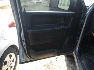2011-2018 Ram 1500 Black Door Interior Trim Panel with Power Windows and Locks - Front, Left (Driver) (Used OEM)