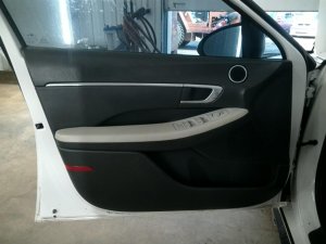 2020-2023 Hyundai Sonata Gray Door Interior Trim Panel with Power Windows and Locks - Front, Left (Driver) (Used OEM)