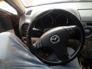 2003-2008 Mazda 6 Gray Tilt and Telescopic Steering Column with Cruise and Radio Controls (Used OEM)