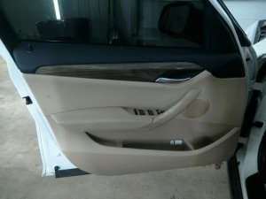 2013-2015 BMW X1 Tan Door Interior Trim Panel - Front, Left (Driver) (Used OEM)
