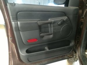 2002-2005 Dodge Ram 1500 Black Door Interior Trim Panel with Manual Windows and Locks - Front, Left (Driver) (Used OEM)