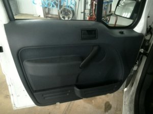 2010-2013 Ford Transit Connect Gray Door Interior Trim Panel with Power Windows and Locks - Front, Left (Driver) (Used OEM)