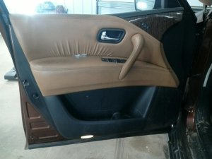 2011-2013 INFINITI QX56 Black Door Interior Trim Panel with Power Windows and Locks - Front, Left (Driver) (Used OEM)