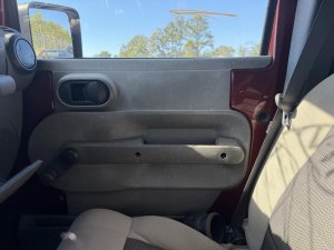 2007-2010 Jeep Wrangler Gray Door Interior Trim Panel - Front, Right (Passenger) (Used OEM)