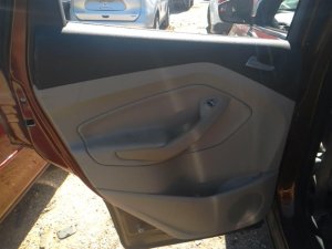 2013-2016 Ford Escape Tan Door Interior Trim Panel with Power Windows and Locks - Rear, Left (Driver) (Used OEM)