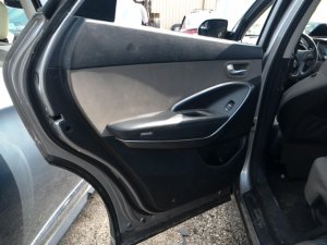 2013-2018 Hyundai Santa Fe Black Door Interior Trim Panel with Power Windows and Locks - Rear, Left (Driver) (Used OEM)