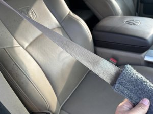 2011-2012 Ram 1500 Black Seat Belt Assembly with Pretensioner - Front, Right (Passenger) (Used OEM)