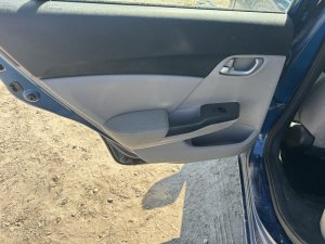 2012-2015 Honda Civic Black Door Interior Trim Panel - Rear, Left (Driver) (Used OEM)
