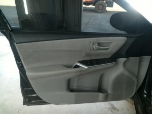 2015-2017 Toyota Camry Black Door Interior Trim Panel with Power Windows and Locks - Front, Left (Driver) (Used OEM)