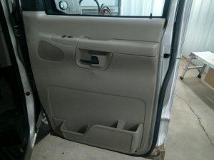 1997-2004 Ford E-150 Tan Door Interior Trim Panel with Power Windows and Locks - Front, Right (Passenger) (Used OEM)