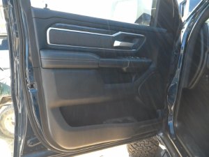 2019-2025 Ram 1500 Black Door Interior Trim Panel with Power Windows and Locks - Front, Left (Driver) (Used OEM)