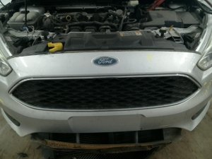 2015-2018 Ford Focus Gray Upper Honeycomb Grille with Chrome Surround (Used OEM)