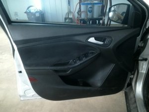 2015-2018 Ford Focus Black Door Interior Trim Panel with Power Windows and Locks - Front, Left (Driver) (Used OEM)