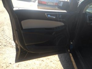 2015-2018 Ford Edge Tan Door Interior Trim Panel with Power Windows and Locks - Front, Left (Driver) (Used OEM)