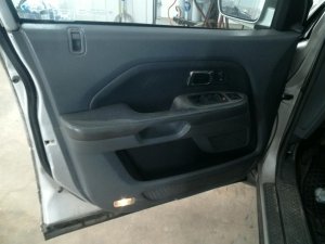 2006-2008 Honda Pilot Gray Door Interior Trim Panel with Power Windows and Locks - Front, Left (Driver) (Used OEM)
