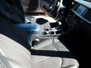 2016-2020 Kia Optima Black Floor Console Panel with Vinyl Armrest (Used OEM)