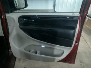 2011-2020 Dodge Grand Caravan Gray Door Interior Trim Panel with Power Windows and Locks - Front, Right (Passenger) (Used OEM)
