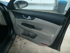 2019-2023 Kia Forte Gray Door Interior Trim Panel with Power Windows and Locks - Front, Right (Passenger) (Used OEM)