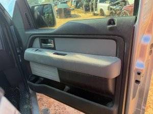 2009-2014 Ford F-150 Gray Door Interior Trim Panel with Power Windows and Locks - Front, Right (Passenger) (Used OEM)