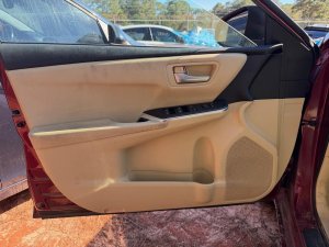 2015-2017 Toyota Camry Tan Door Interior Trim Panel with Power Windows and Locks - Front, Left (Driver) (Used OEM)