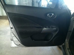 2011-2016 Nissan Juke Black Door Interior Trim Panel with Power Windows and Locks - Front, Left (Driver) (Used OEM)