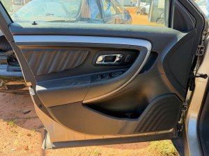 2013-2019 Ford Police Interceptor Sedan Black Door Interior Trim Panel with Power Windows and Locks - Front, Right (Passenger) (Used OEM)