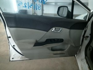 2012-2015 HONDA CIVIC Black Door Interior Trim Panel with Power Windows and Locks - Front, Left (Driver) (Used OEM)