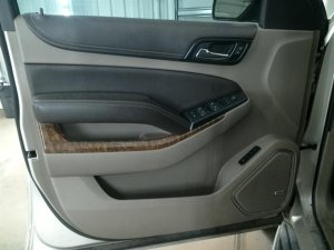 2015-2020 GMC Yukon XL Tan Door Interior Trim Panel with Power Windows and Locks - Front, Left (Driver) (Used OEM)