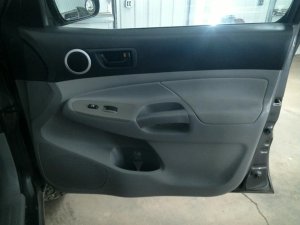 2009-2015 Toyota Tacoma Gray Door Interior Trim Panel with Power Windows and Locks - Front, Right (Passenger) (Used OEM)