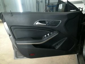 2014-2019 Mercedes-Benz CLA250 Black Door Interior Trim Panel with Power Windows and Locks - Front, Left (Driver) (Used OEM)