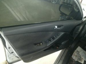 2007-2012 Nissan Altima Black Door Interior Trim Panel with Power Windows and Locks - Front, Left (Driver) (Used OEM)