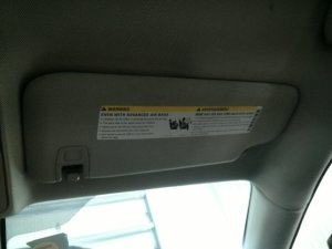 2012-2017 Buick Verano Tan Illuminated Sun Visor - Right (Passenger) (Used OEM)