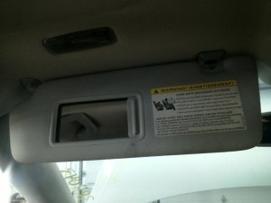 2009-2012 Audi A4 Tan Sun Visor with Illuminated Vanity Mirror - Left (Driver) (Used OEM)