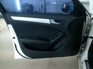 2009-2012 Audi A4 Black Door Interior Trim Panel with Power Windows and Locks - Front, Left (Driver) (Used OEM)