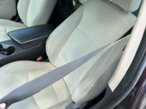 2012-2015 Kia Optima Black Seat Belt Assembly with Retractor and Pretensioner - Front, Left (Driver) (Used OEM)