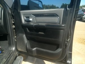 2019-2024 Ram 3500 Black Door Interior Trim Panel with Power Windows and Power Locks - Front, Right (Passenger) (Used OEM)