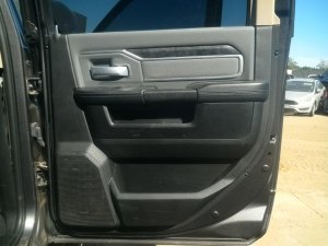 2019-2024 Ram 3500 Black Door Interior Trim Panel with Power Windows and Locks - Rear, Left (Driver) (Used OEM)