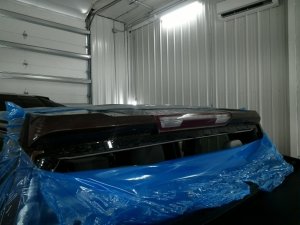 2019-2025 Chevrolet Silverado 1500 Gray Rear Roof Mounted Spoiler with 3rd Brake Light (Used OEM)