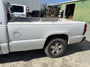 2001-2006 Chevrolet Silverado 3500 White Fleetside Fuel Filler Door (Used OEM)