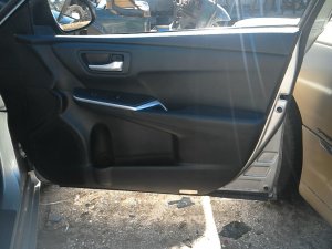 2015-2017 Toyota Camry Black Door Interior Trim Panel with Power Windows and Locks - Front, Right (Passenger) (Used OEM)