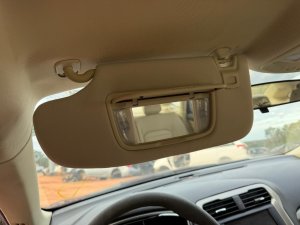 2013-2014 Ford Fusion Tan Sun Visor - Left (Driver) (Used OEM)