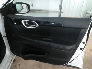 2016-2019 Nissan Sentra Black Door Interior Trim Panel with Power Windows and Locks - Front, Right (Passenger) (Used OEM)