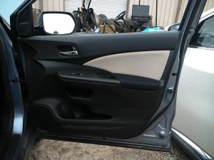 2015-2016 Honda CR-V Black Door Interior Trim Panel with Power Windows and Locks - Front, Right (Passenger) (Used OEM)