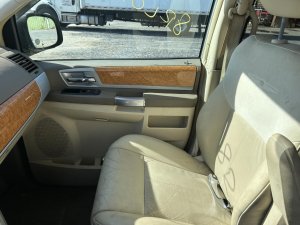 2008-2010 Dodge Grand Caravan Tan Door Interior Trim Panel with Power Windows and Locks - Front, Right (Passenger) (Used OEM)