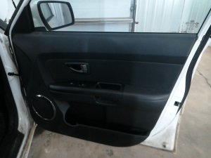 2010-2011 Kia Soul Black Door Interior Trim Panel with Power Windows and Locks - Front, Right (Passenger) (Used OEM)