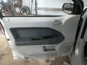 2007-2012 Dodge Caliber Gray Door Interior Trim Panel with Power Windows and Locks - Front, Left (Driver) (Used OEM)