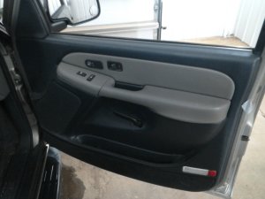 2000-2002 GMC Yukon XL Gray Door Interior Trim Panel with Power Windows and Locks - Front, Right (Passenger) (Used OEM)