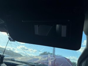 2018-2020 Ford F-150 Tan Sun Visor with Illuminated Mirror and Garage Door Opener - Left (Driver) (Used OEM)